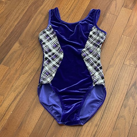 Destira Purple Velour Dance Ballet Gymnastics Leotard Size Adult Small - Picture 1 of 11